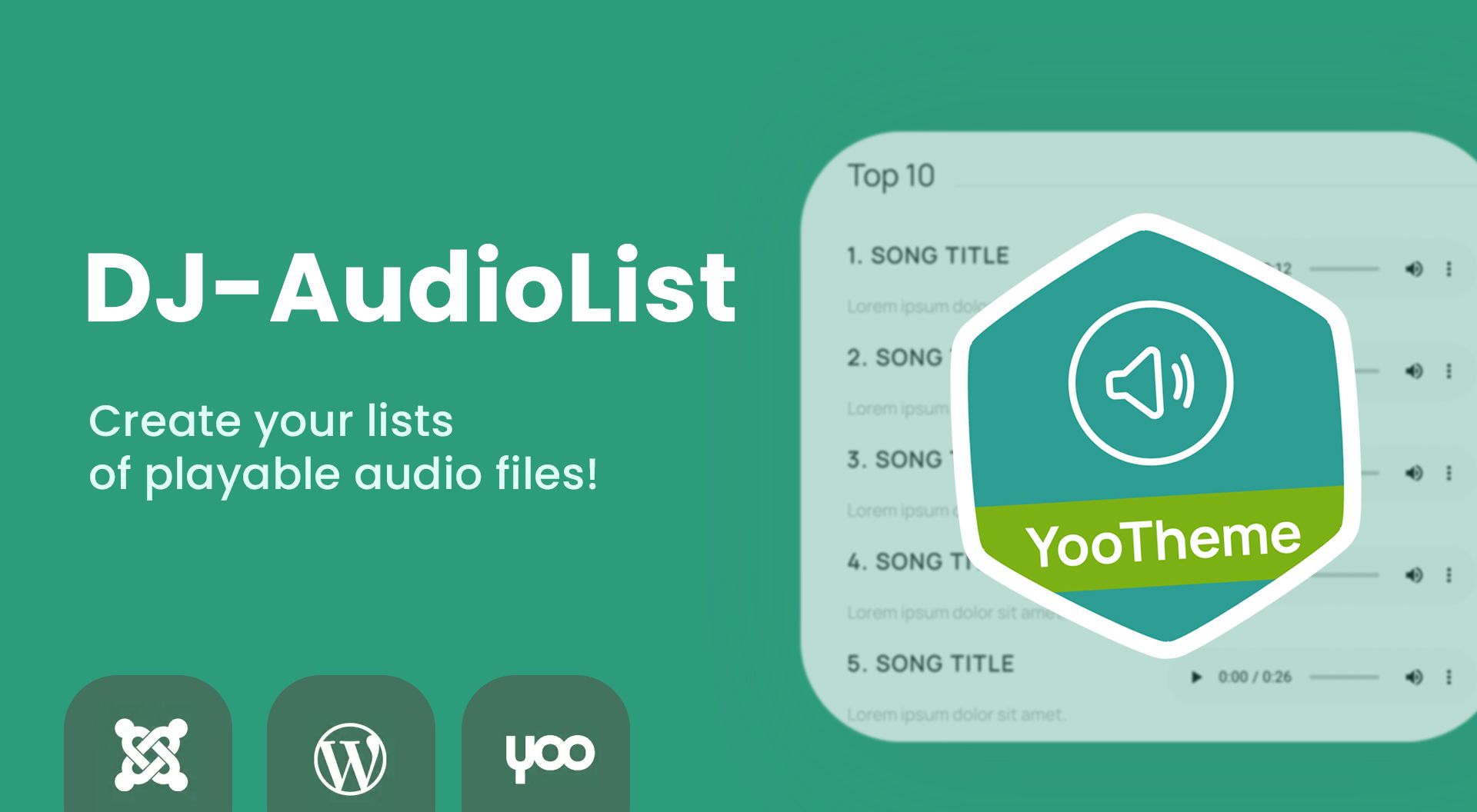 DJ-AudioList - a Joomla 4 & WordPress plugin for YOOtheme Pro