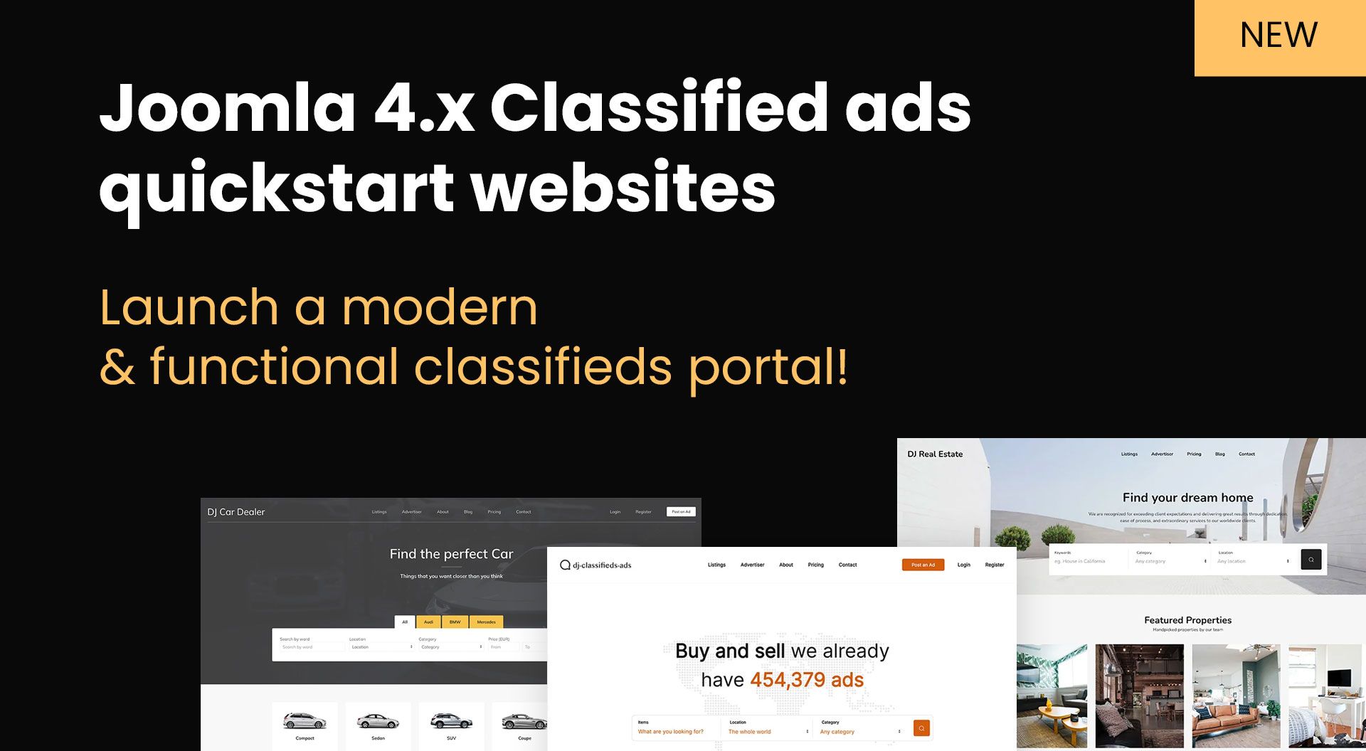 NEW - Joomla 4.x classified ads quickstart websites